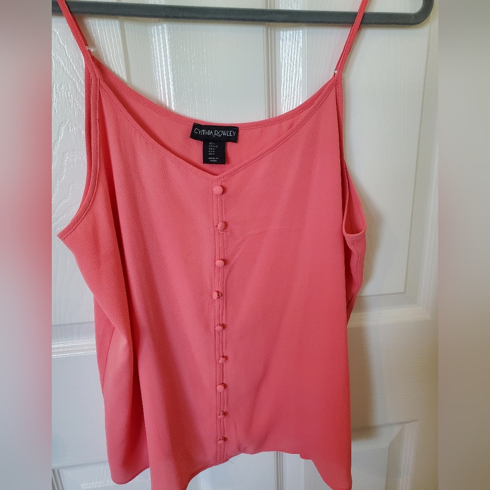 Cynthia Rowley Coral Button-Down Camisole top